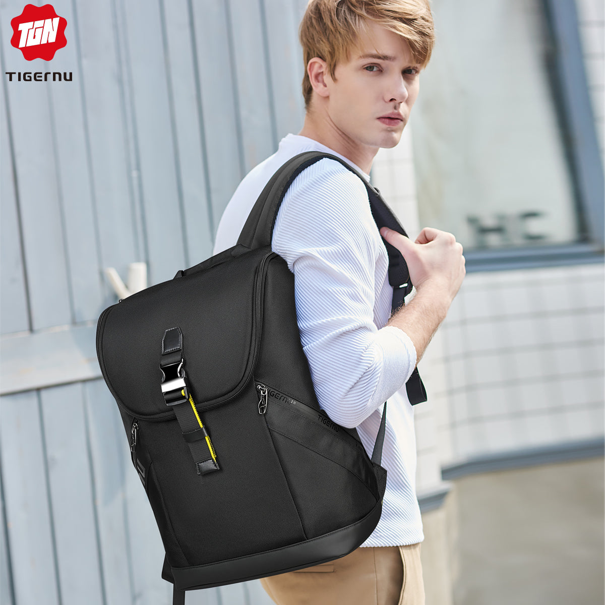 Tigernu Hommes Sac à dos pour ordinateur portable hydrofuge de haute qualité pour hommes Sac de voyage Mochilas Sacs d'école de mode Sac à dos de sport pour homme