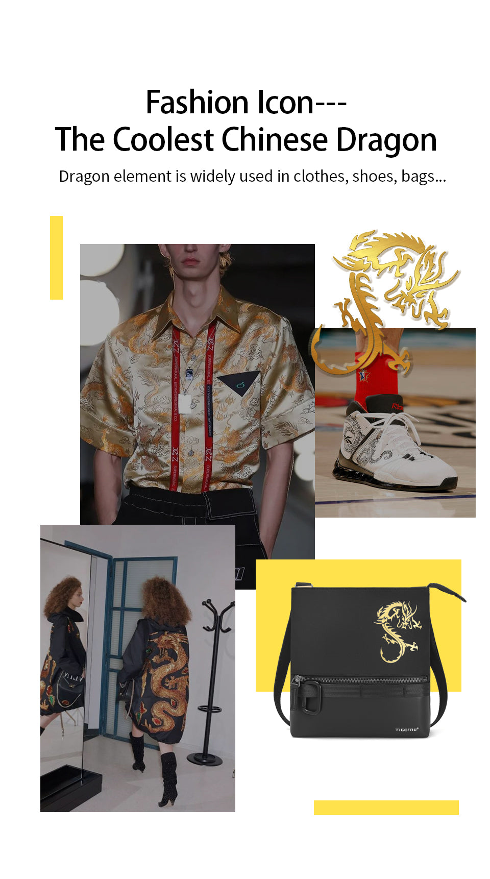 Tigernu T-S8222S Lifetime warranty, tigernu Chinese Style fashion Shoulder Bag, dragon series travel bag