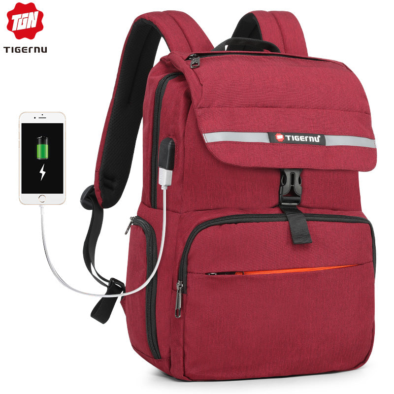 Tigernu Nouveau sac à dos de chargement USB pour femme Sac à dos étanche de 15,6 pouces pour voyage, école, sac à dos pour jeune