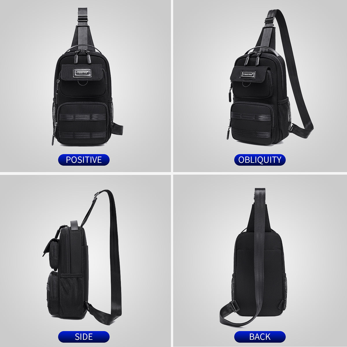 Tigernu men's chest bag, cool fashion lightweight shoulder bag, leisure travel mini shoulder bag, unlimited series