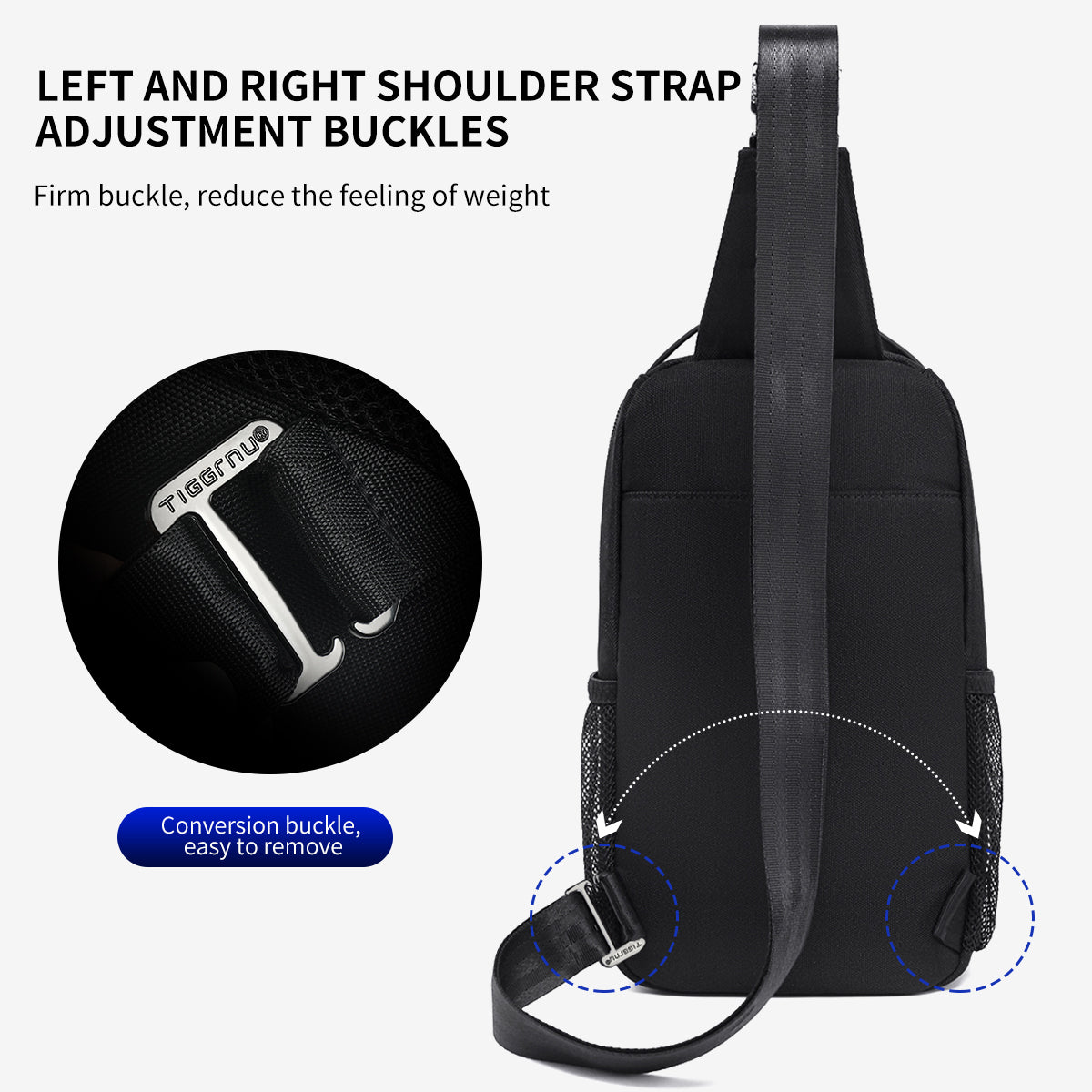 Tigernu 2022 men's chest bag, cool fashion lightweight shoulder bag, leisure travel mini shoulder bag, unlimited series