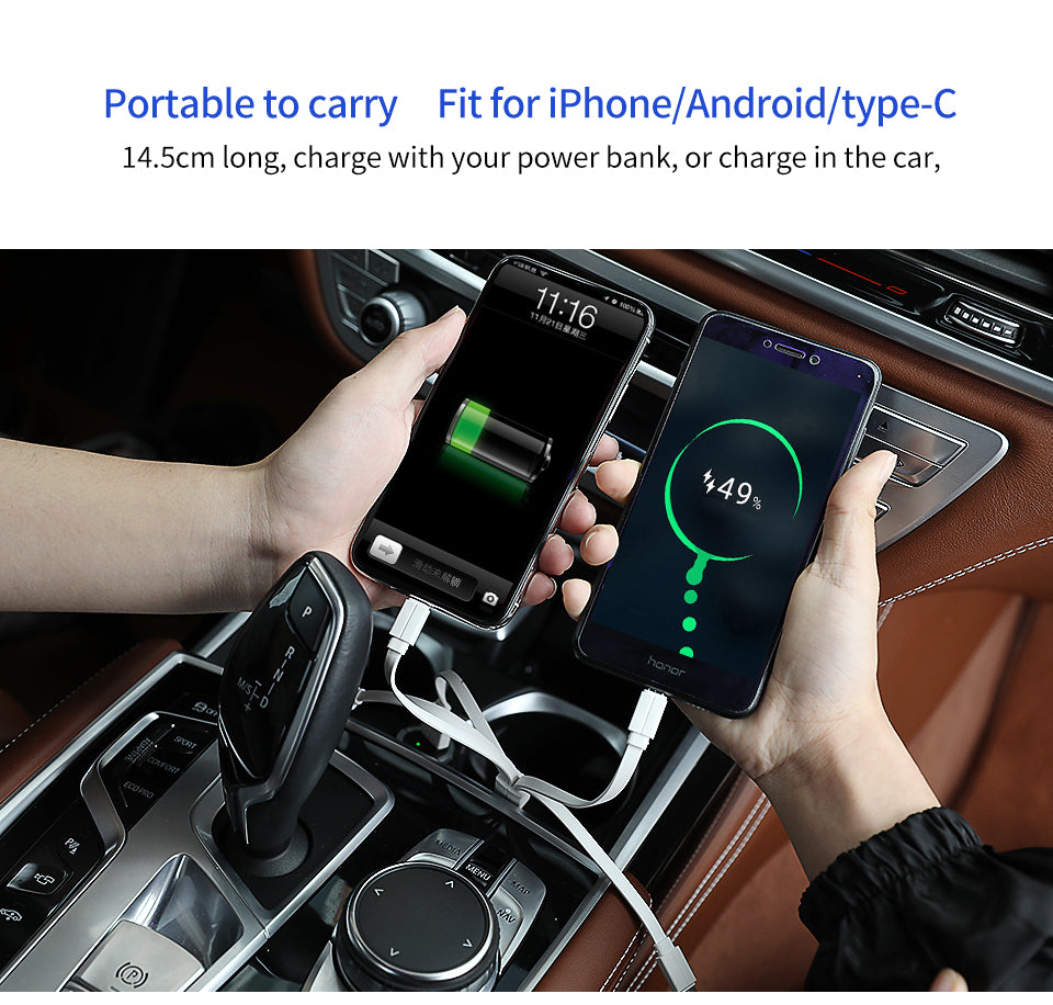 Tigernu 3-in-1 charging cable usb fast charging usb cable for iphone data cables