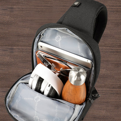 Tigernu Bulletproof fashion chest sling bag men wholesale Sling Bag sling shoulder crossbody BAG large capacity 9.6 inch black TPU
