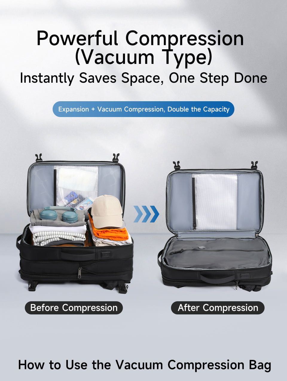 TIGERNU Vacuum Compression Laptop Backpack Style Comparison Display