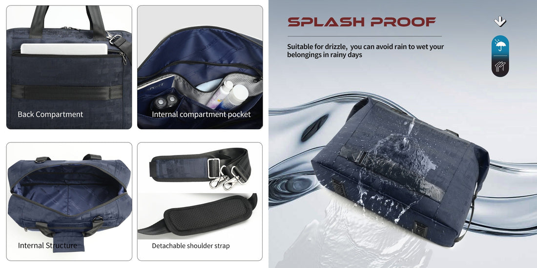 TIGERNU T-N1029 travel bag showing dual-compartment storage design with main compartment and secondary pocket
