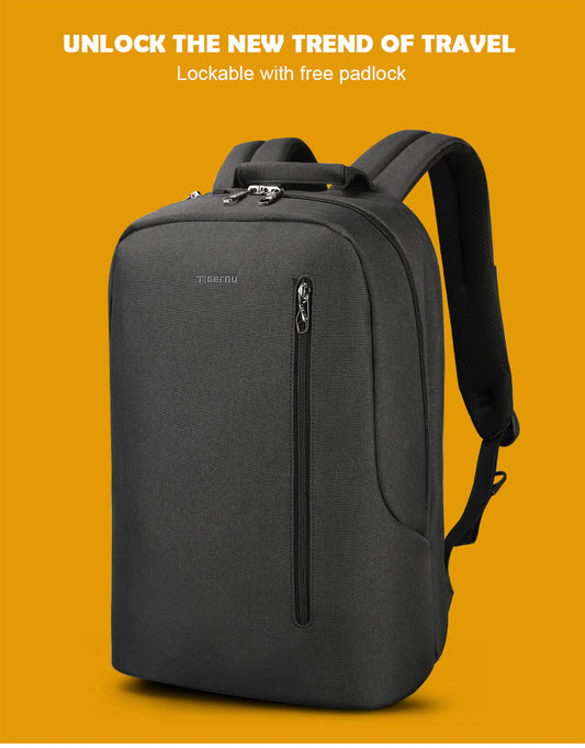 Discover the T-B3621B ultra-slim laptop backpack with 19L capacity, detachable USB wire, and anti-theft design. Perfect compact solution for students and professionals who value minimalist style and functionality.