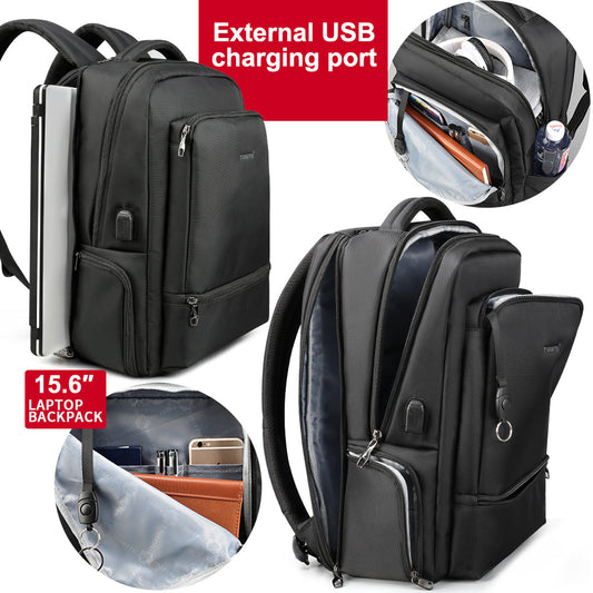 Discover how the T-B3585 laptop backpack with six organized pockets, splash-proof nylon, and USB charging transformed my daily routine. Perfect organizational solution for students and professionals.