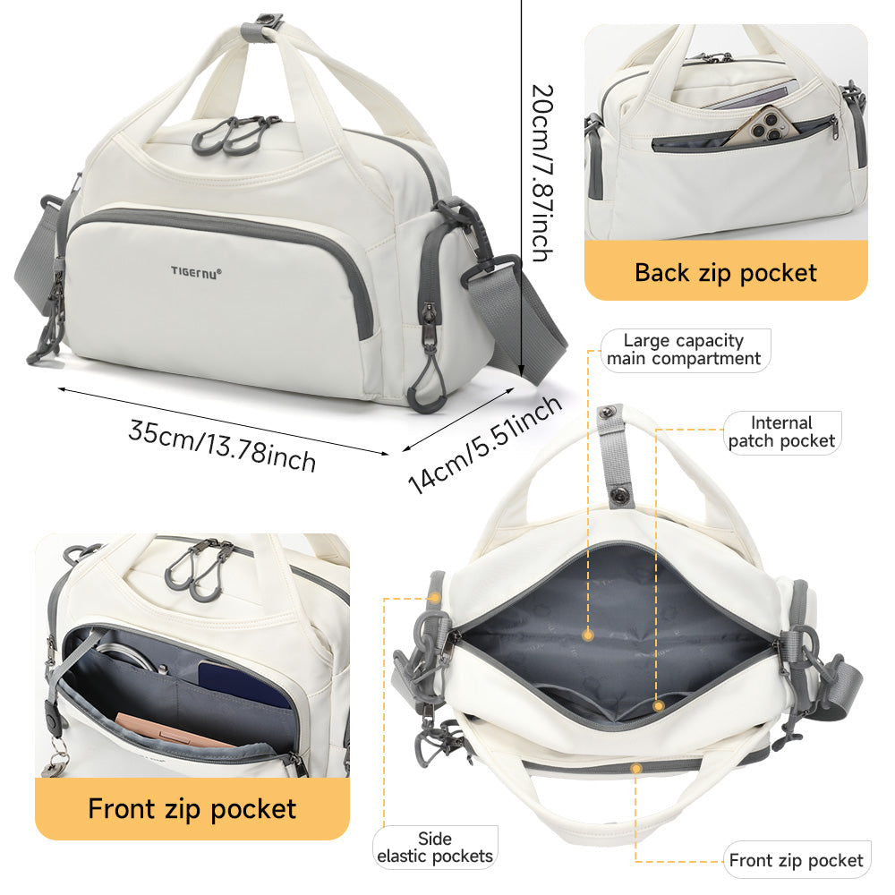 TIGERNU T-S81195 small crossbody bag for phone and wallet, compact hands-free design with adjustable strap, multiple pockets for organization, water-resistant material, perfect for daily essentials and travel