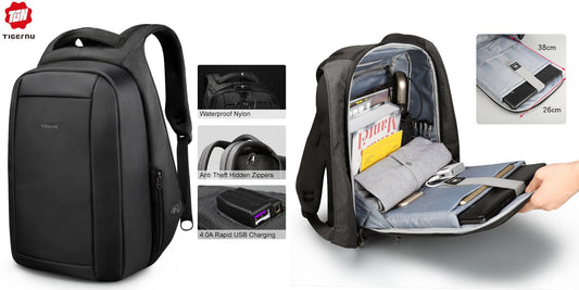 TIGERNU T-B3599 anti-theft backpack with hidden back zipper for commuters