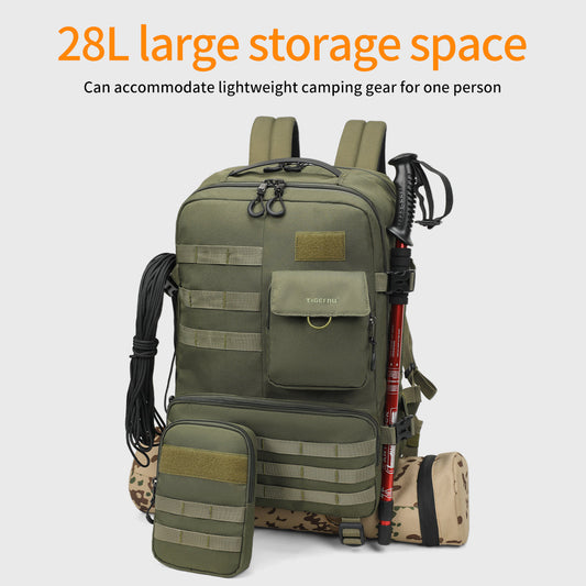 Discover the TIGERNU T-B9007B tactical laptop backpack that seamlessly transitions from office commutes to mountain adventures. Features 28L capacity, waterproof construction, detachable pouches, and sleeping bag compartment for ultimate versatility.