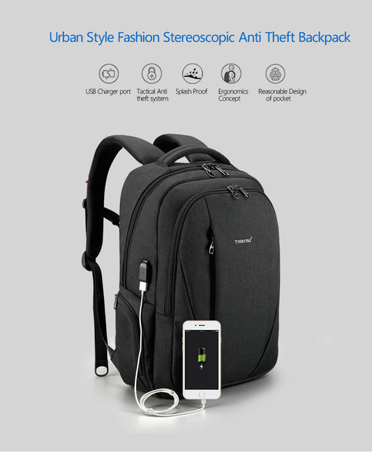Discover the TIGERNU T-B3399 business laptop backpack with advanced inside design, 19L capacity, splash proof protection, and multi-pocket organization. Perfect for professionals, students, and travelers with laptops up to 15.6 inches.