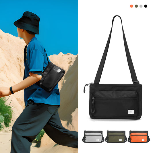  TIGERNU T-S8610 men crossbody bag and phone bag in trendy orange color showing compact design and multiple compartments