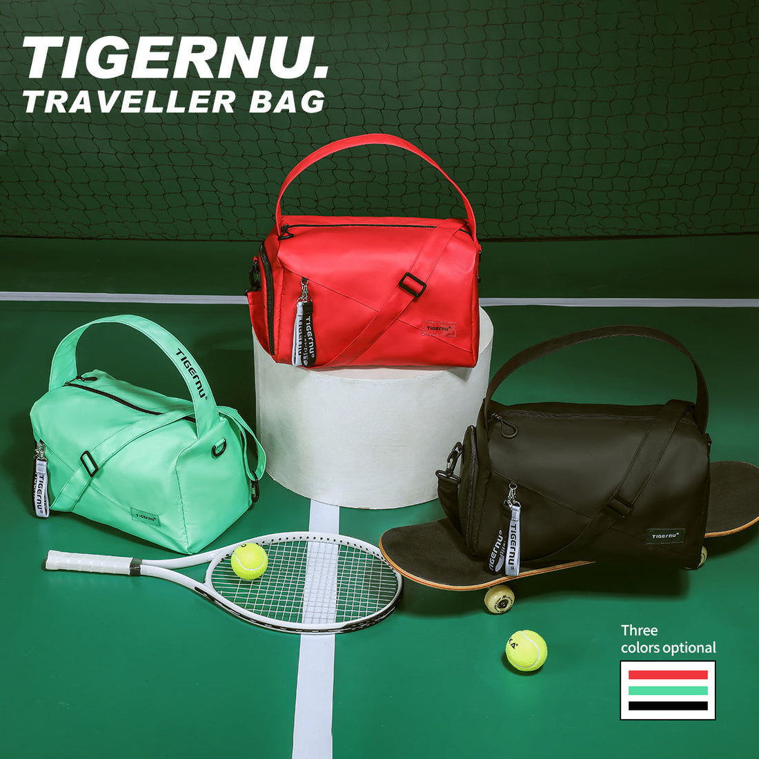 TIGERNU T-S8890 gym bag and travel bag featuring spacious main compartment
