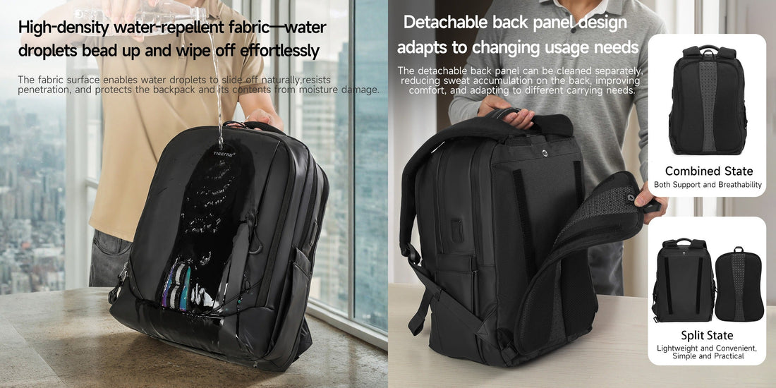 TIGERNU T-B91068 laptop backpack with USB charging port perfect for travelers shopping at crowded tourist destinations during peak season with padded laptop sleeve and anti-theft features