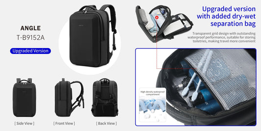 TIGERNU T-B9152A anti-theft commuter backpack with USB charging port and multiple organizer compartments, perfect for daily commuters who need secure storage and power bank pocket