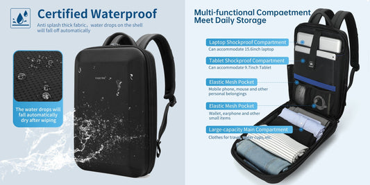 TIGERNU hard shell expandable laptop backpack T-B9152