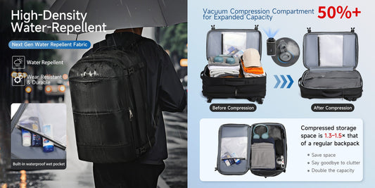 TIGERNU Sac à dos aspirateur avec capacité extensible T-B9831