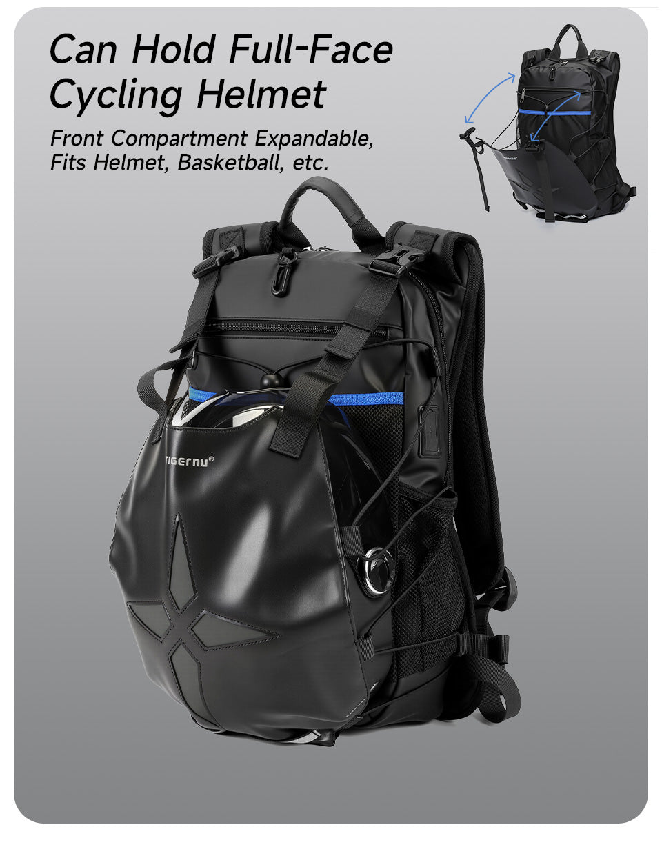 Cycling Backpack That Holds Full-Face Helmets: TIGERNU T-B9888 Night Safety Champion