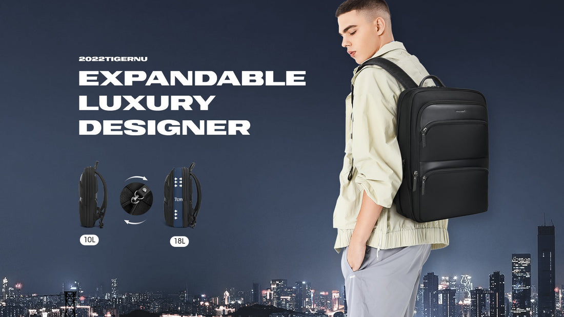 Expandable Men Backpack: TIGERNU T-B9121 with Dedicated Laptop Compartment & Rich Storage