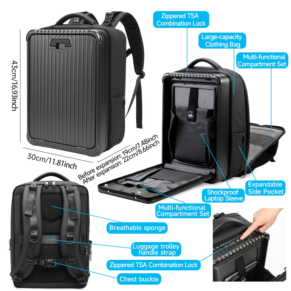 Hard Shell Laptop Backpack with Suitcase Material - TIGERNU TSA Lock ...