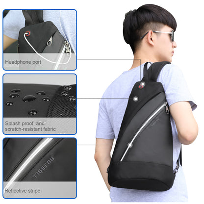 Tigernu New Casual Men Bags Light Fashion High Quality Splashproof Chest Bag Black Male Crossbody Bag For Teens Chest Bag Travel
