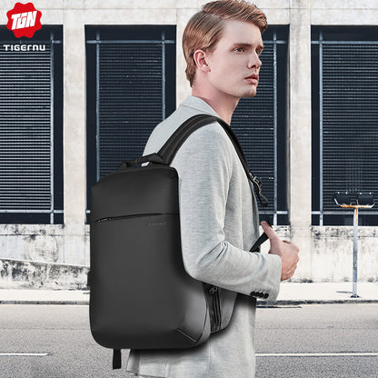 Tigernu New Fashion Men Male Slim 15.6 inch Laptop Backpacks Anti theft USB Charging Ultra light Waterproof Computer bag
