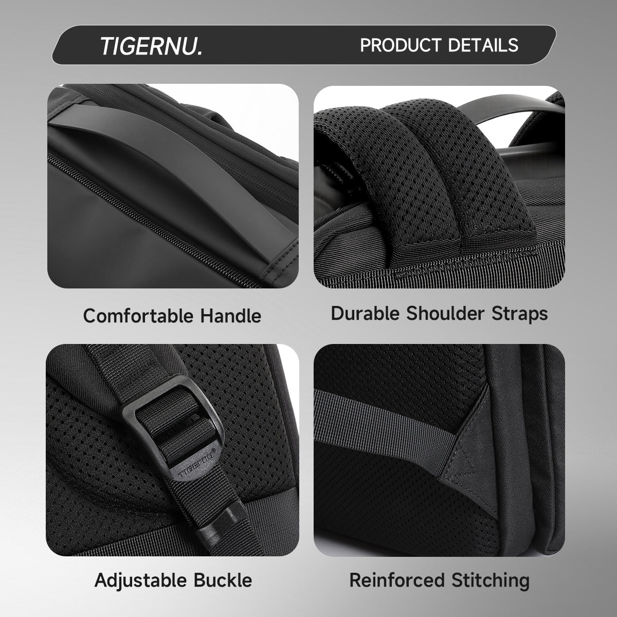 TIGERNU T-B91025 Expandable Travel Backpack 28-38L Laptop Compatible