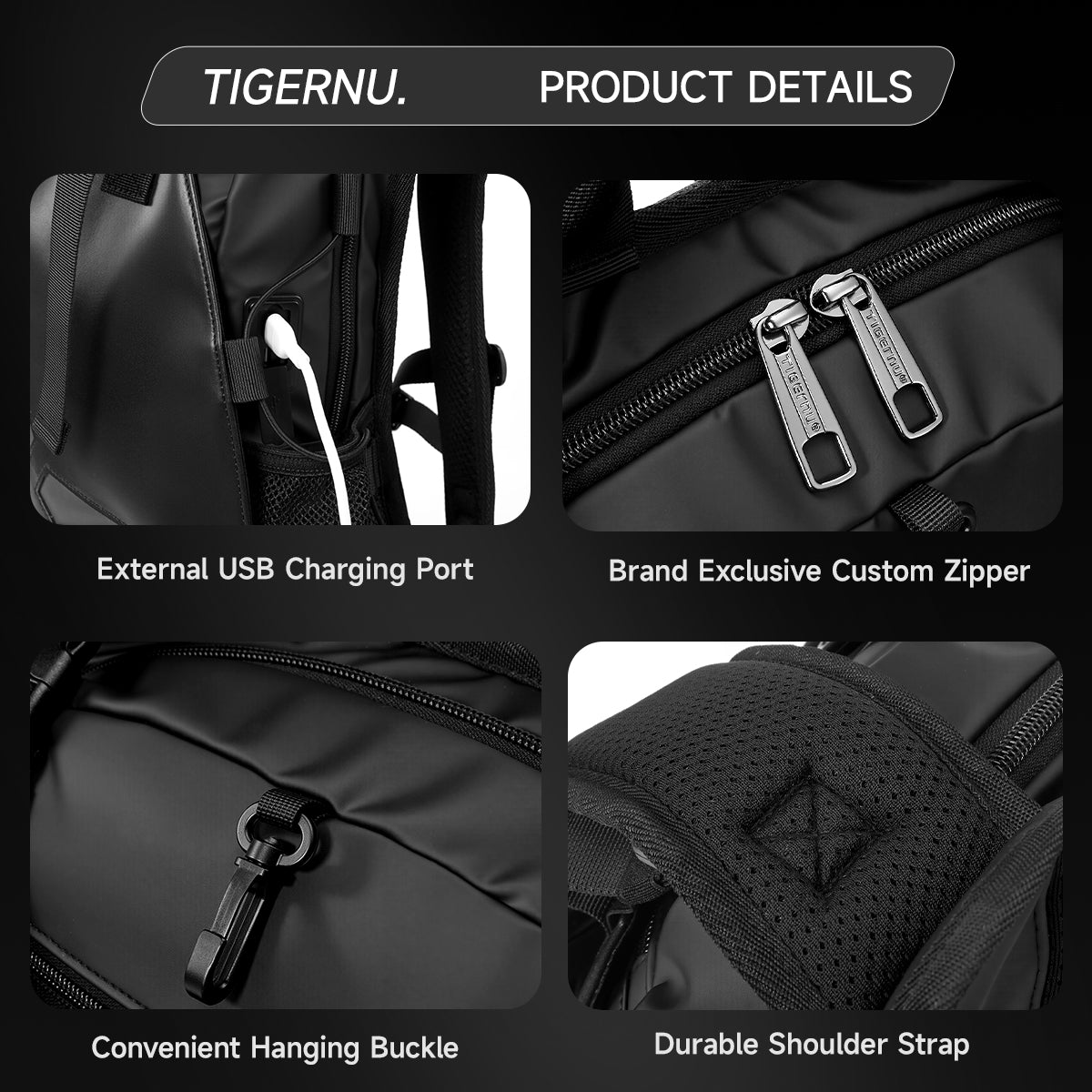 TIGERNU T-B9888 Waterproof Cycling Backpack 8L Full-Face Helmet Compatible
