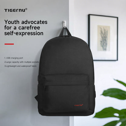 TIGERNU T-B3249 Laptop Backpack - 14L Capacity Business Travel Bag with USB Charging Port