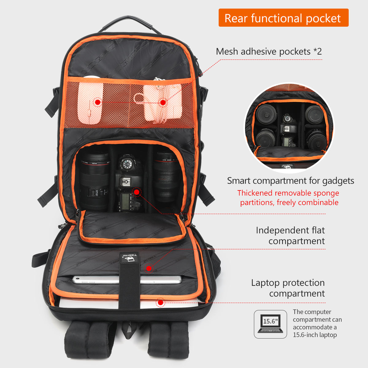 Laptop Backpack Dslr Pouch For Backpack Tigernu Backpacks Men