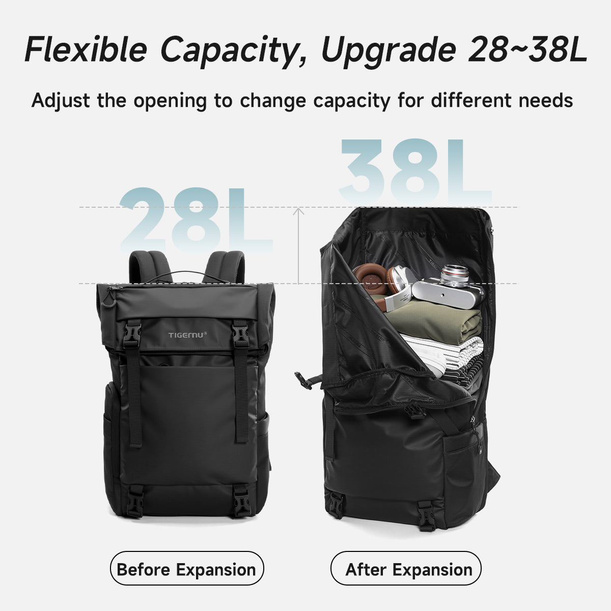 TIGERNU T-B91025 Expandable Travel Backpack - Thumbnail 3