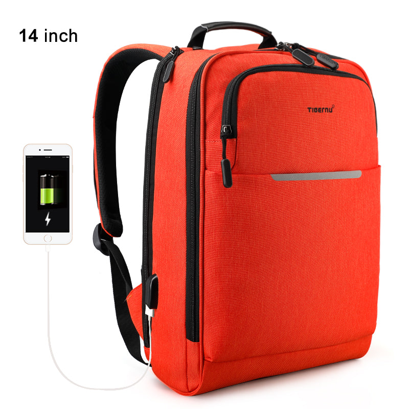 Tigernu brand usb men's backpack anti-theft backpack 14-15.6 inch laptop backpack waterproof men's backpack women's schoolbag