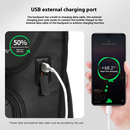 TIGERNU T-B91115 Business Backpack with USB Charging Port & Multi-Layer Organization