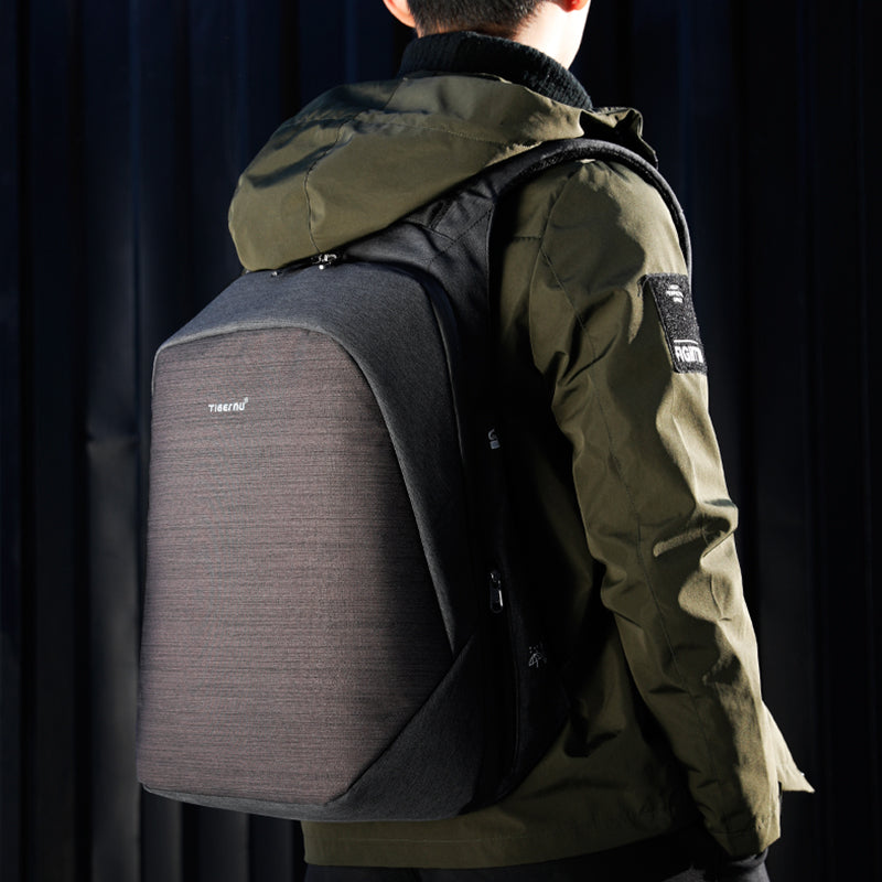 Tigernu T-B3351 15.6 inch black USB mochilas fashion college student school business bags male laptop backpacks for men