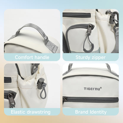 TIGERNU T-S81193 Sac de loisirs à bandoulière multi-compartiments avec bandoulière réglable