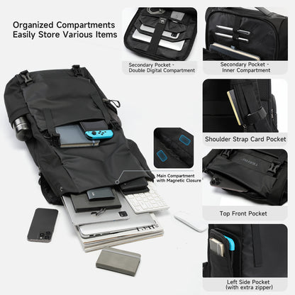 TIGERNU T-B91025 Expandable Travel Backpack 28-38L Laptop Compatible