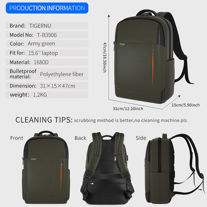 Tigernu New Bulletproof Fashion RFID Anti Theft Men 15.6 inch Laptop Backpack USB Charging Male Female Waterproof School Bags Mochilas