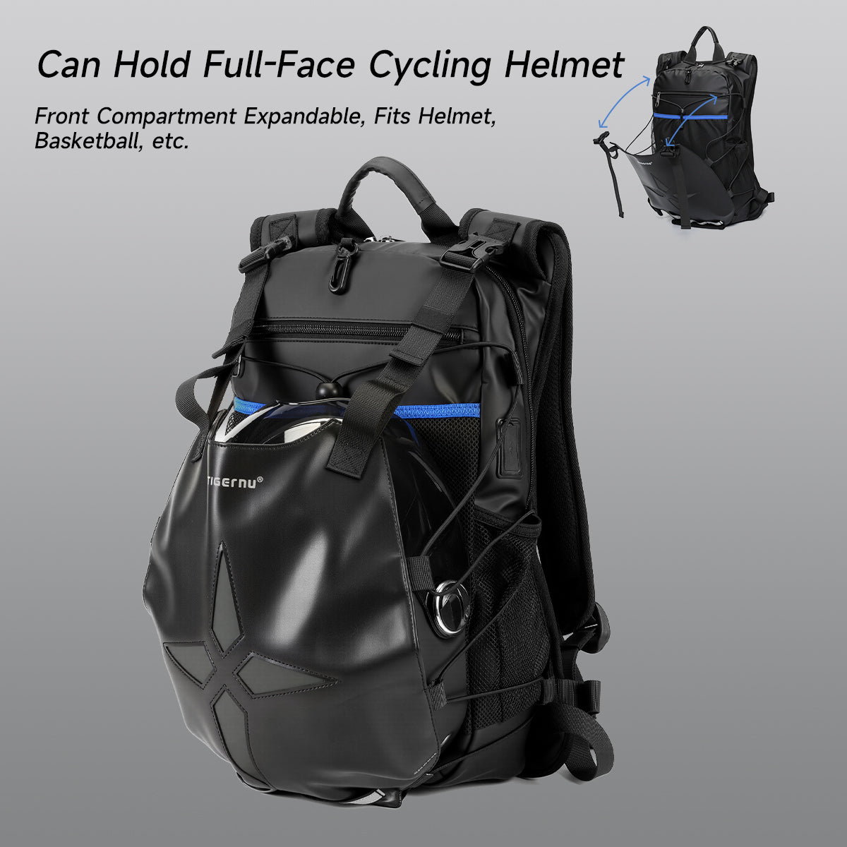 TIGERNU T-B9888 Waterproof Cycling Backpack 8L Full-Face Helmet Compatible