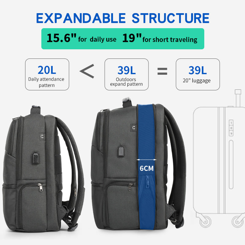 Tigernu Expandable Backpack Men for 15.6-19 Inch Laptop/Computer Backp ...