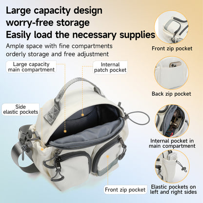 TIGERNU T-S81193 Sac de loisirs à bandoulière multi-compartiments avec bandoulière réglable