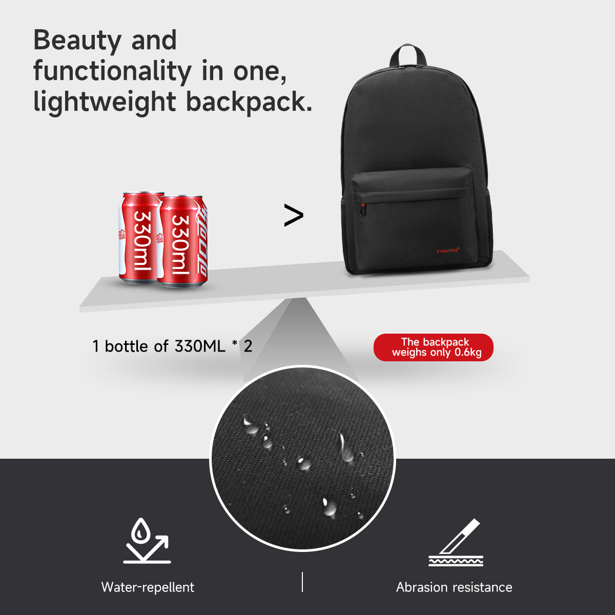 TIGERNU T-B3249 Laptop Backpack - 14L Capacity Business Travel Bag with USB Charging Port