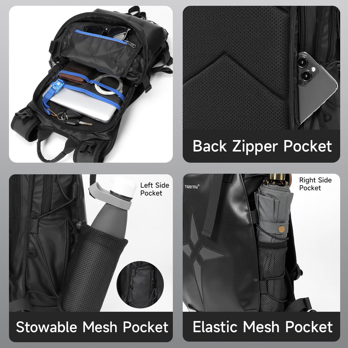 TIGERNU T-B9888 Waterproof Cycling Backpack 8L Full-Face Helmet Compatible