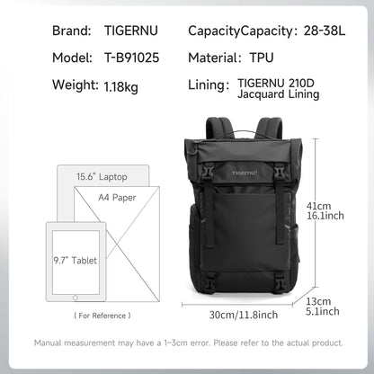 TIGERNU T-B91025 Expandable Travel Backpack 28-38L Laptop Compatible