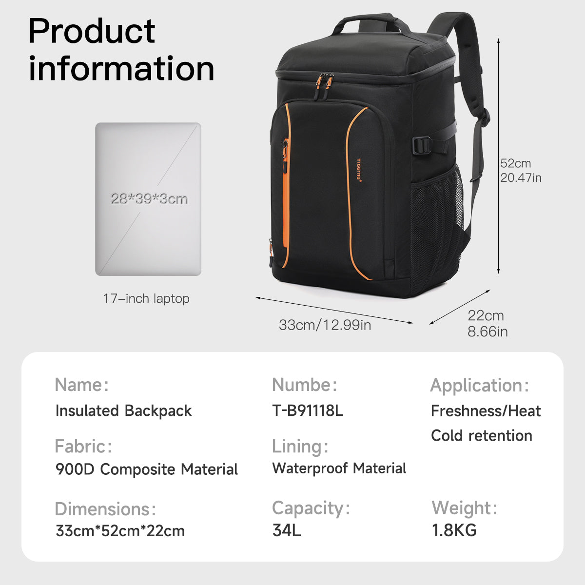 Tigernu Portable Cooler Backpack - Thumbnail 4