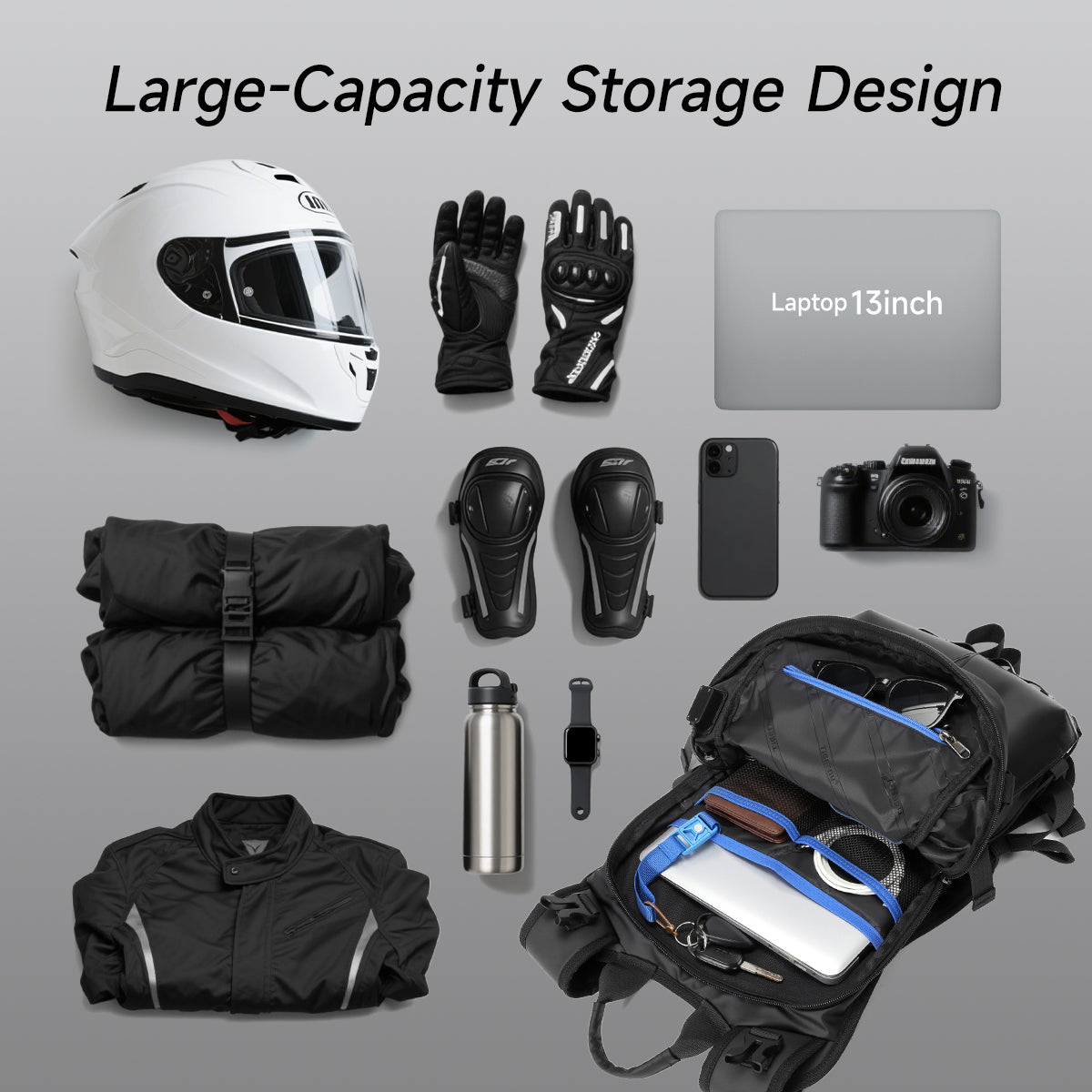 TIGERNU T-B9888 Waterproof Cycling Backpack 8L Full-Face Helmet Compatible