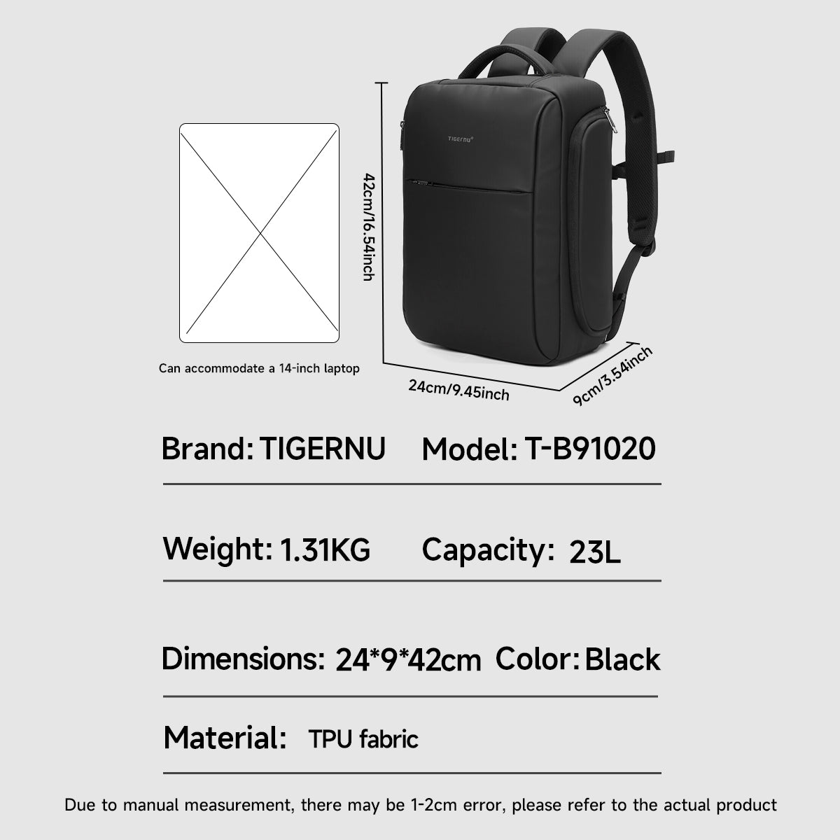 TIGERNU T-B91020 Professional Camera Backpack with Side Cache & Customizable Partitions