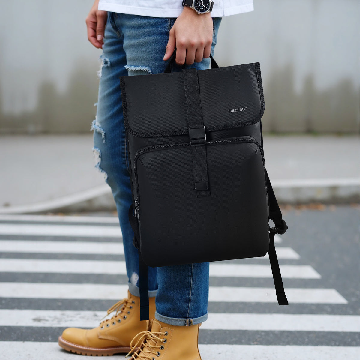 TIGERNU T-B91115 Business Backpack with USB Charging Port & Multi-Layer Organization