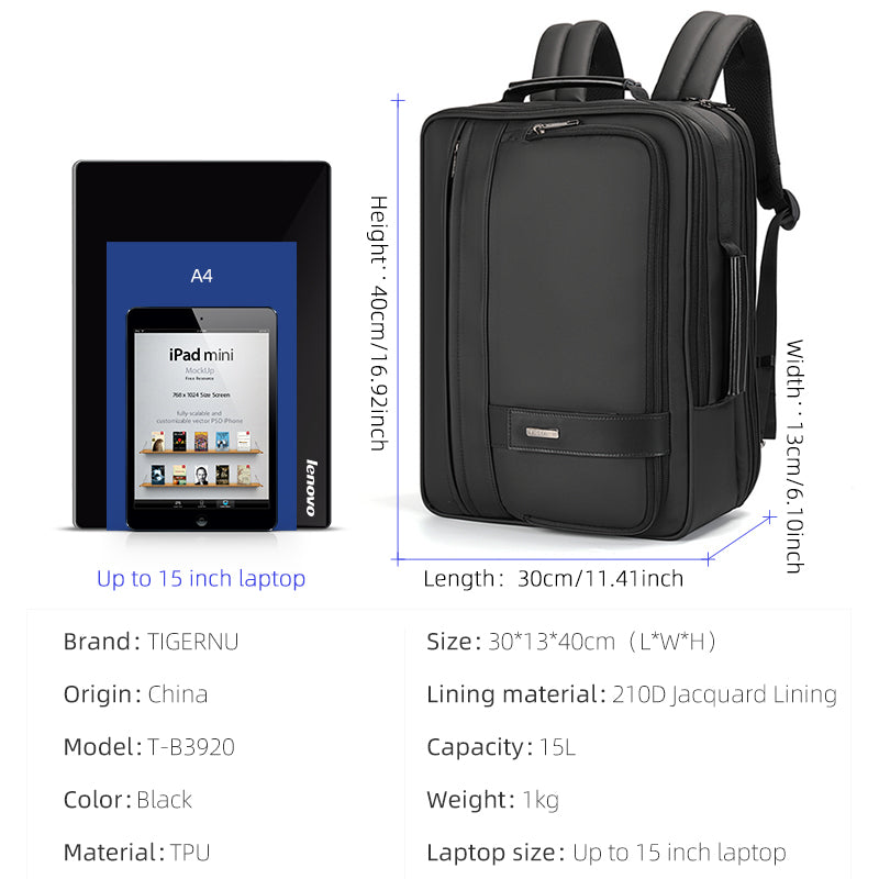 Tigernu Fashion Water Repellent 3 In 1 Laptop Backpack 15 Inch Busines TIGERNU