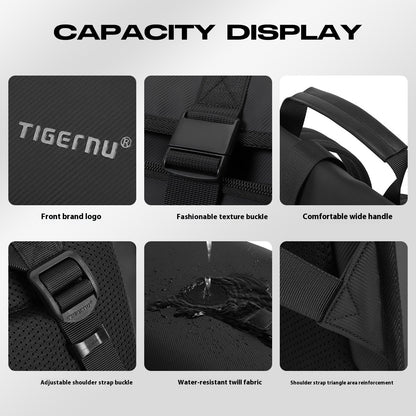 TIGERNU T-B91115 Business Backpack with USB Charging Port & Multi-Layer Organization