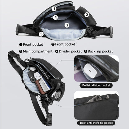 Sac banane multi-compartiments TIGERNU T-S81119 3 L avec sangle rotative